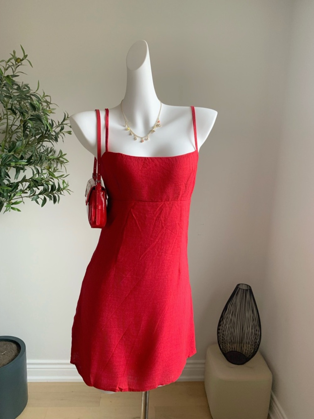 Princess Polly Red Backless Mini Dress Size XS Open Back